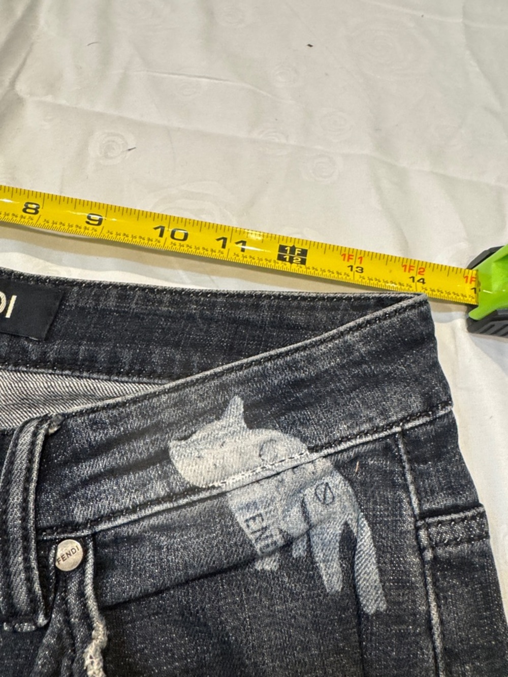 Authentic Fendi Distressed Graphic Bootcut Jeans - Picture 10 of 11